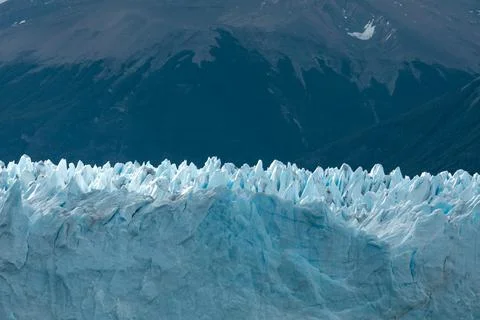 Close-up of sharp spikes of the Perito Moreno Glacier Foto stock