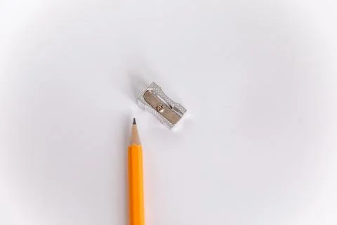 Close up of a sharpener on white background with clipping path Foto stock