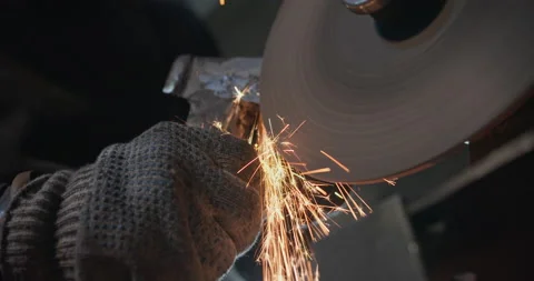 Close-up of sharpening an ax Stock Footage 144588934