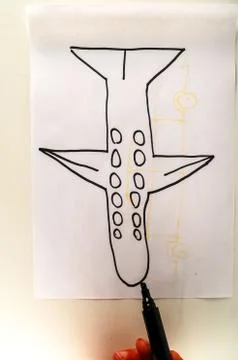 Close-up of sheet with drawing Stock Photos