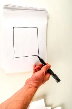 Close-up of sheet with drawing Foto stock