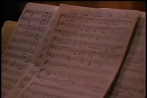 Close-up sheet music Video stock 11348292