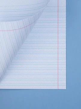 Close-up sheet of a notebook in a slanting ruler Stockfoto's