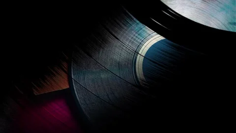 Close up of shellac and vinyl record player Video stock 294664981