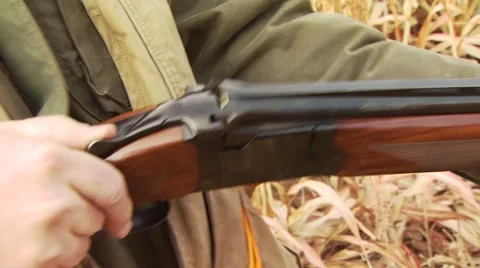 Close-up of shells in shotgun Stock Footage 54593681