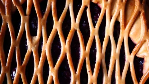 Close-up сherry pie. Stock Footage 70671391