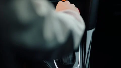 Close-up of shifting gear on an automatic gearbox. Car interior. Stock Footage 255017655