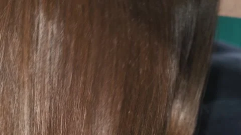Close up of shiny straight long brown hair waving. Beauty brunette girl with Stock Footage 270792185
