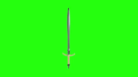Close-up of a shiny sword on a green background 스톡 동영상 292682953