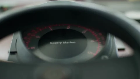 Close Up Of Ship Captain Moving Wheel on freighter,singapore Stock Footage 135074626