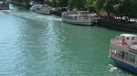 Close-up of ship Chicago River Video stock 54904756