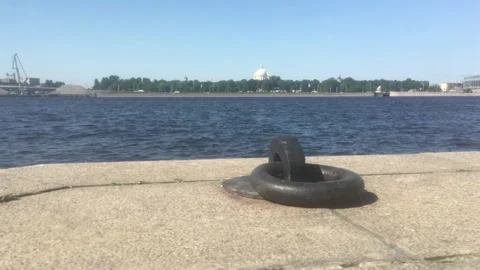 Close-up of the ship's bollard Stock-Footage 299738720