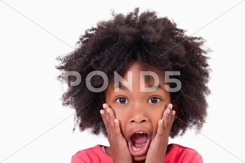 Close up of a shocked girl Stock-Fotos
