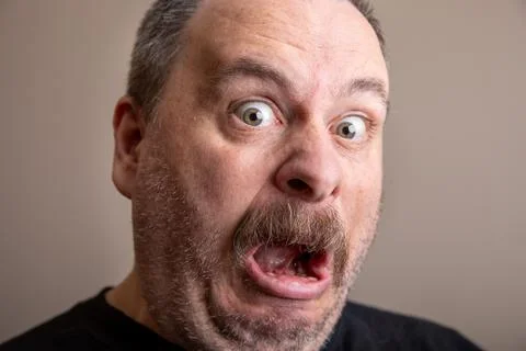 Close up of a shocked man Foto stock