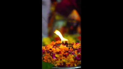 Close-up shoot Diya Burning With Blur Background 4k shoot Stock Footage 316968558