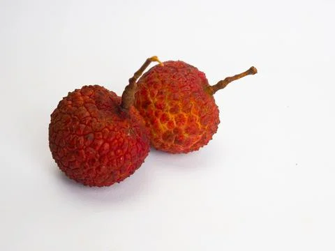 Close up shoot of lychee isolated Stock Photos