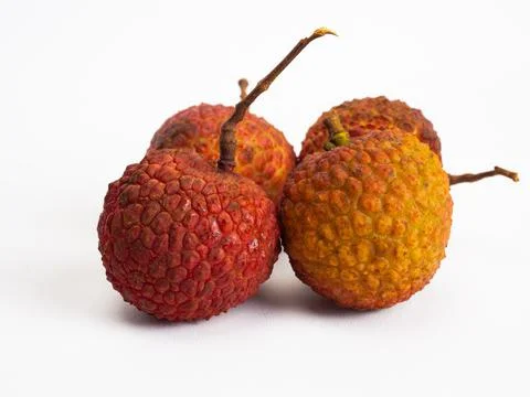 Close up shoot of lychee isolated Stock Photos