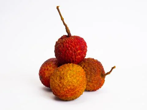 Close up shoot of lychee isolated Stock Photos