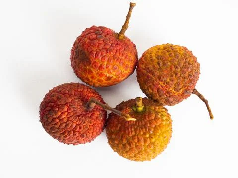 Close up shoot of lychee isolated Stock Photos