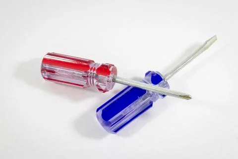 Close-up shoot of small size cross positioned default screwdrivers Stock Photos