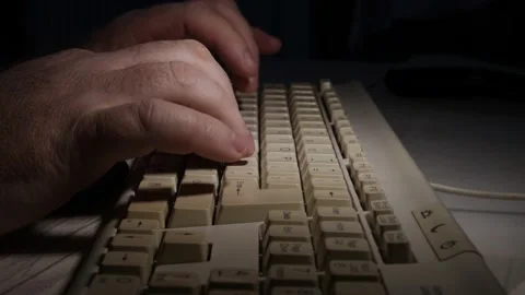 Close Up Shooting with a Keyboard and a Computer Programmer Typing a Code Line. Stock Footage 166136610