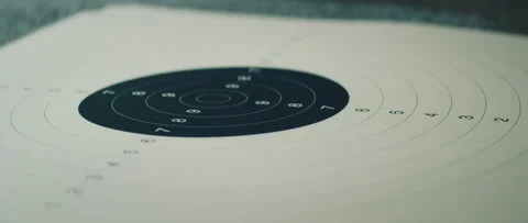 Close-up of a shooting range target sheet for practice and accuracy Stock Footage 309573307