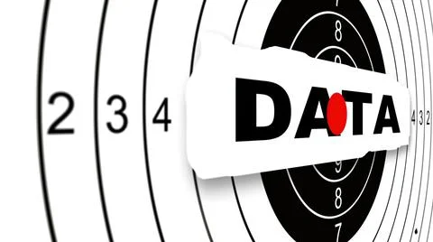Close up Shooting target with word data. Illustrazione stock