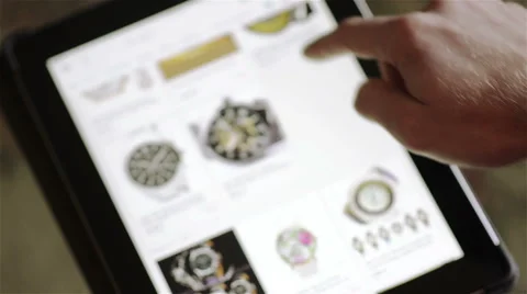 Close-Up Shopping Online With Ipad Stock Footage 47080176