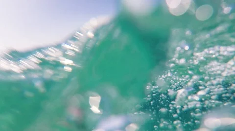 Close-up shot of  abstract water bubbles at sea water surface Vídeos de archivo 119284425