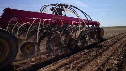 Close up Shot of Air Seeder Stock Footage 277780695