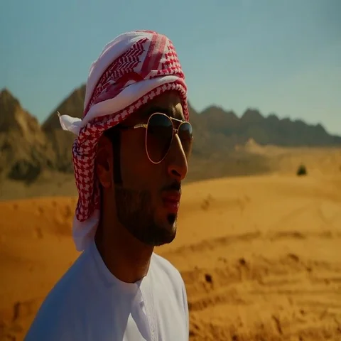 Close up shot of Arab man wearing sunglasses. Stock Footage 69482004