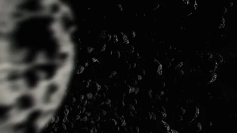 A close up shot An Asteroid Field in darkness of space Stock-Footage 240393398