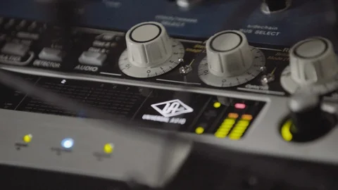 Close up shot of audio engineering equipment Stock Footage 88053998