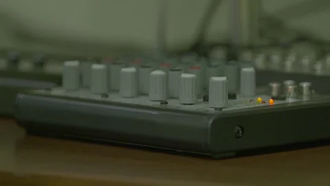 Close-Up Shot of Audio Mixer Console Being Operated Stock Footage 341862849