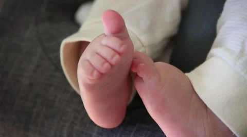 Close up shot of baby feet while sleeping Stock Footage 59310863