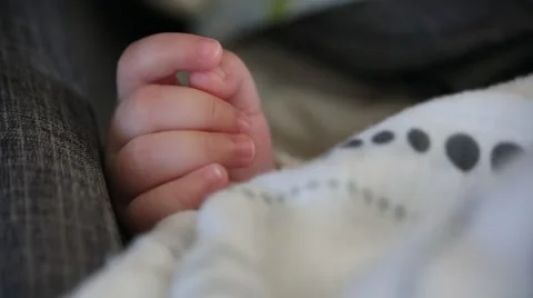 Close up shot of baby's hand while sleeping Stock Footage 59311386