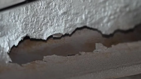 Close up shot of a big rust hole in car body panel. Stock Footage 343757578