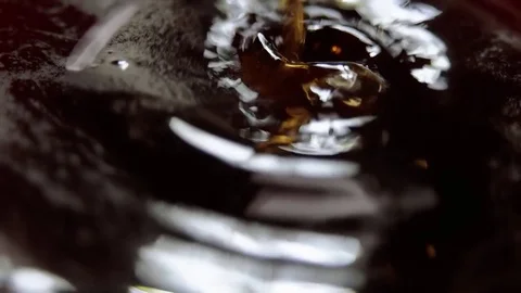Close up shot of black coffee in a mug in slow motion Stock-Footage 80971365