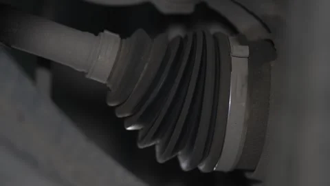 Close up shot of black rubber car CV joint boot. Stock Footage 343757191