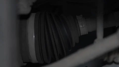 Close up shot of black rubber car CV joint boot. Stock Footage 343757316