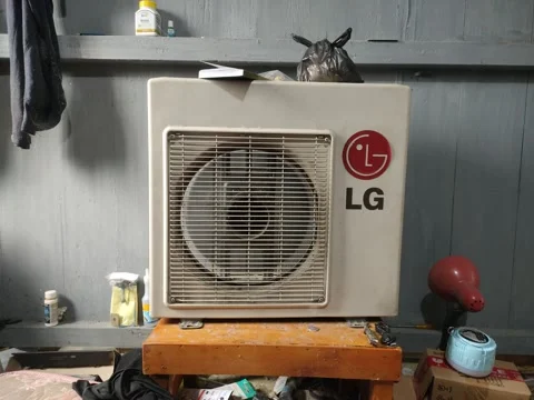 Close Up Shot Of Blowing Evaporative Cooler Fan Stock Footage 220329601
