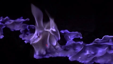 Close-up shot of Blue fire (Api Biru) phenomenon, Kawah Ijen volcano, Java Stock Footage 257889750
