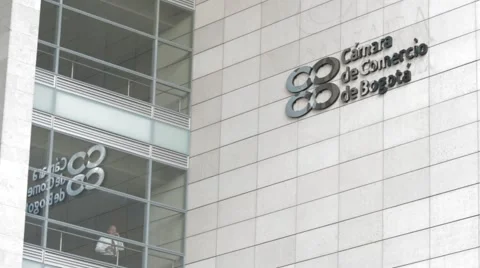 Close Up Shot of Bogota's Chamber of Commerce Stock Footage 42268069