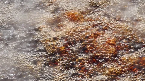 Close Shot of Boiling Molasses in Slow Motion Stock-Footage 256495993