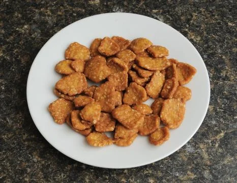 Close up shot of bread chips with seeds on them Stock Photos