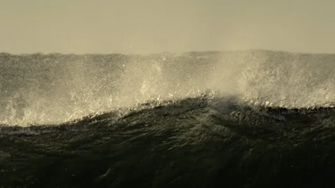 Close up shot of the breaking wave, slow motion Video stock 94682746