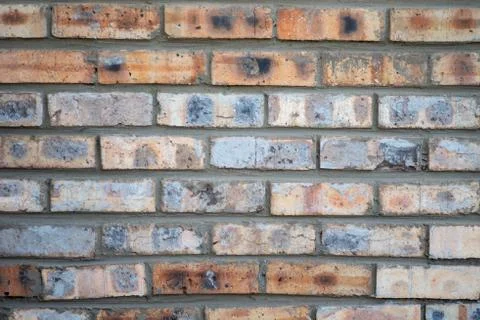 Close up shot of bricks forming pattern on wall Foto stock