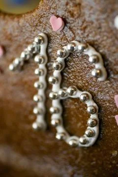 Close up shot of a brittle cake Stock Photos