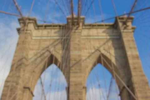 Close shot of the Brooklyn Bridge during day Stock Photos