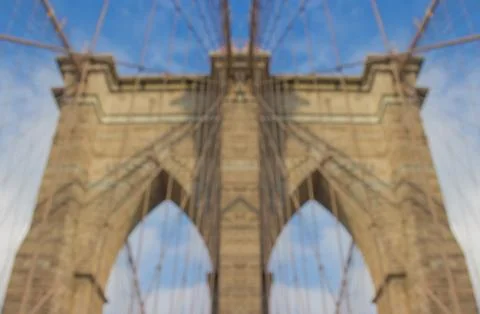 Close shot of the Brooklyn Bridge during day Stock Photos
